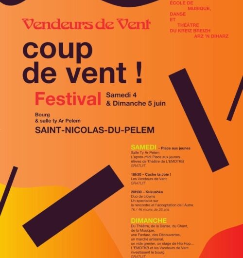 Festival Coup de Vent ! – 3, 4 et 5 juin 2022 à Saint-Nicolas-Du-Pelem