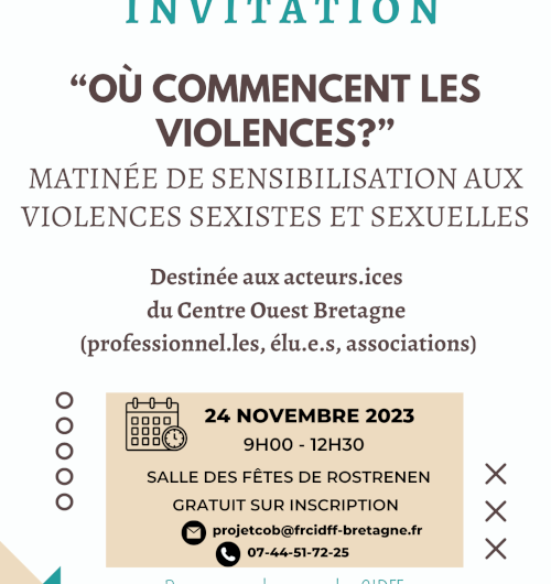 24/11 : Matinée de sensibilisation aux Violences sexistes et sexuelles à Rostrenen