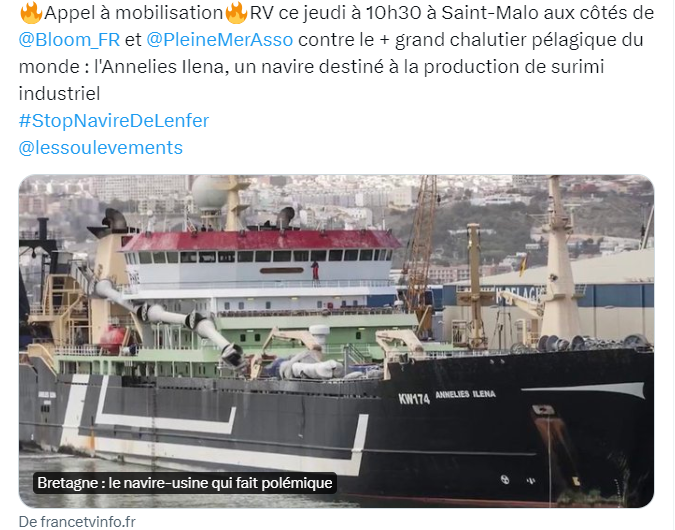 Mobilisation contre le “navire de l’enfer” à Saint-Malo le 15 février à 10h30