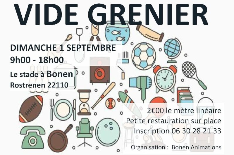 Vide-grenier à Rostrenn le 1er septembre