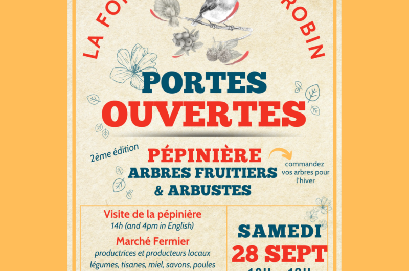 Portes Ouvertes Samedi 28 Septembre à la Pépinière La Forêt Jardin du Robin – Mellionnec