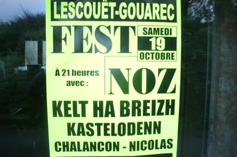 le 19 octobre FEST NOZ à Lescouet- Gouarec