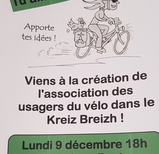 Rostrenen le 9 décembre : AG constitutive usagers vélos