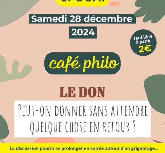 Glomel : 28.12.24 – Soirée philo à La Place des Ami.e.s