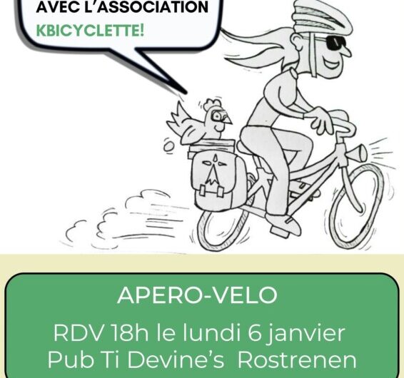 Rostrenn !!! APÉRO VÉLO le lundi 6 janvier 2025 à 18h au Ti Devine’s !!!