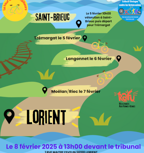 Le 5 février : halte à Trémargat du tour des dérailleurs et débat sur “l’ammoniac et notre santé environnementale”