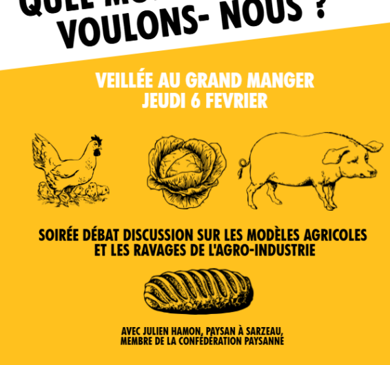 Le 6 février, le Faouët “Quel modèle agricole voulons-nous ?”