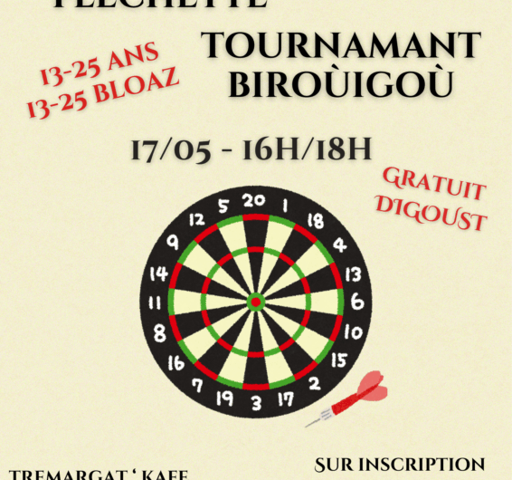 17 mai : Tournoi de fléchettes au Tremargad Kafe