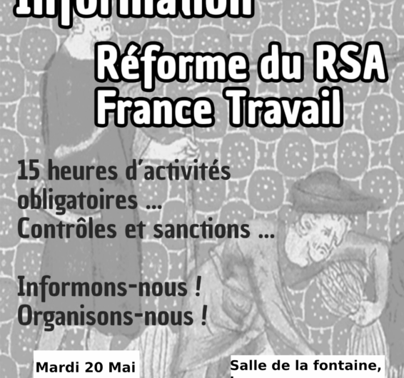 Réunion d’information sur la réforme RSA, mardi 20 mai,19h, salle de la fontaine, Rostrenen
