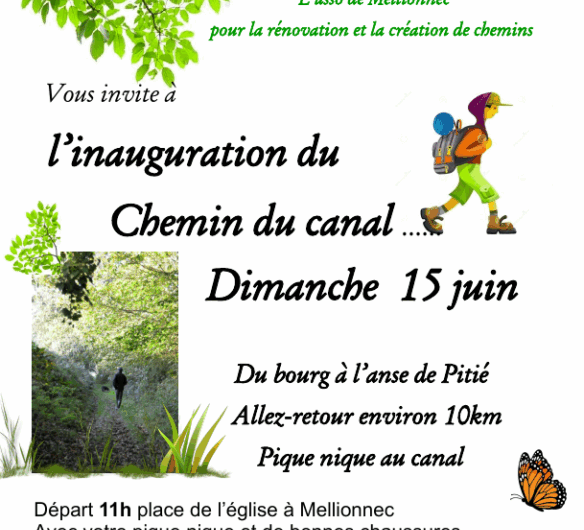 Le 15 juin à Mellionnec : randonnée pour l’ouverture du Chemin du canal