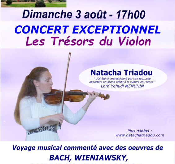Concert “Les trésors du violon”, le dimanche 3 août à l’église de Langonnet