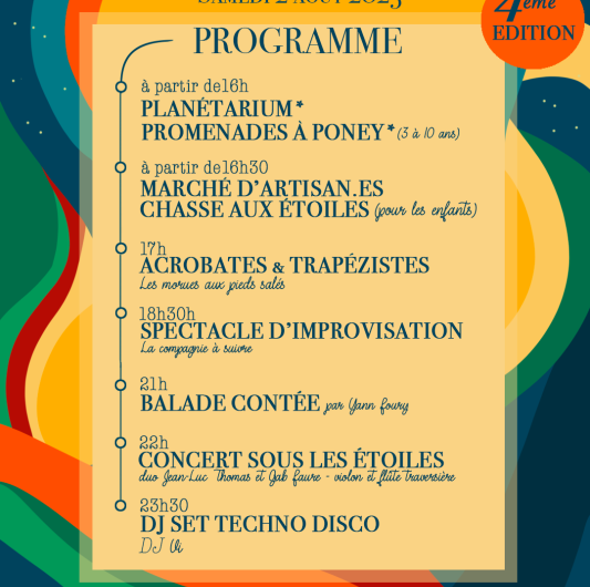 Samedi 2 Août à Priziac – 4ème édition Festival la Nuit des Temps