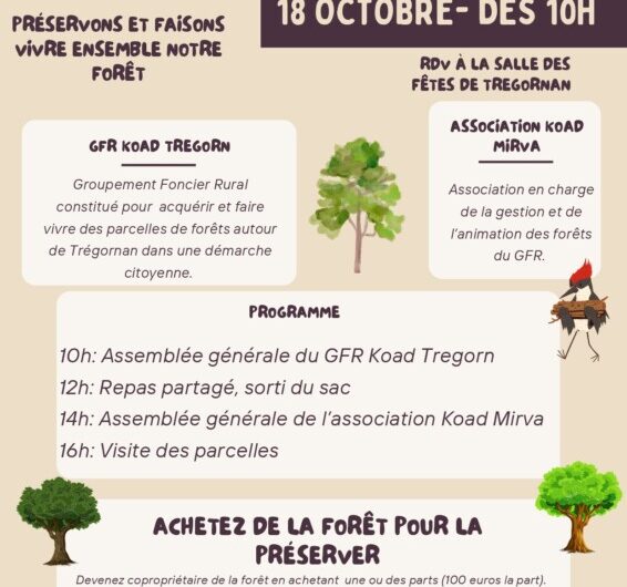 Une forêt en commun à Tregornan – RDV le 18 octobre