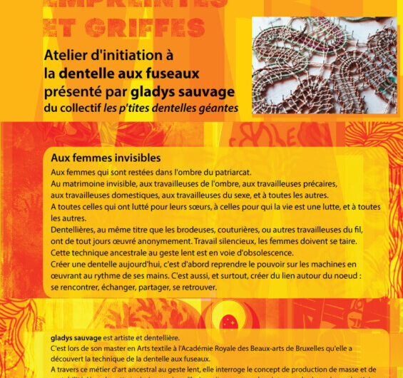 le 30 septembre : atelier d’initiation à la dentelle aux fuseaux, Rostrenen