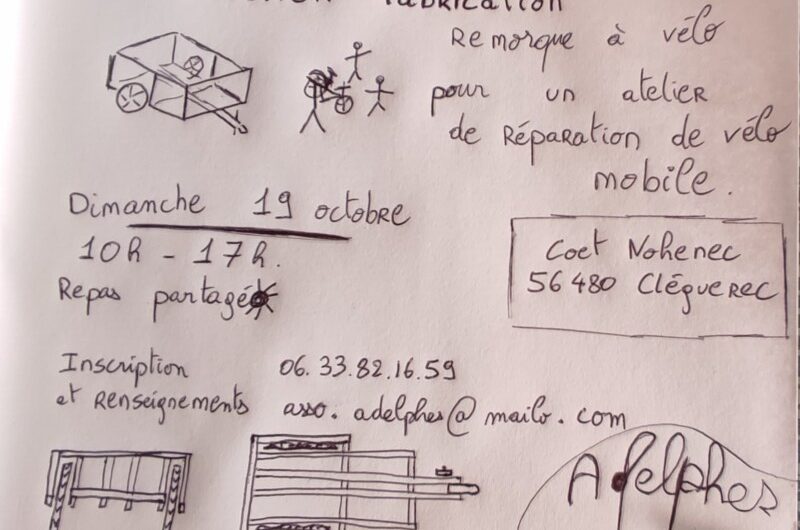 Fabrication remorque à vélo le 19 octobre à Cléguérec