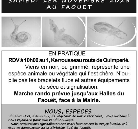 Rand’Hommage de la Toussaint – Enterrons le projet de déviation du Faouët, le 1er novembre