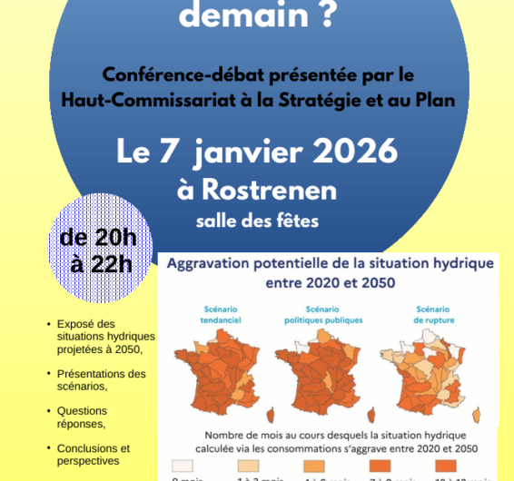 “Quelle eau pour quels usages demain ?” Conférence du Haut-Commissariat à la Stratégie et au Plan, le 7 janvier 2026 à Rostrenen