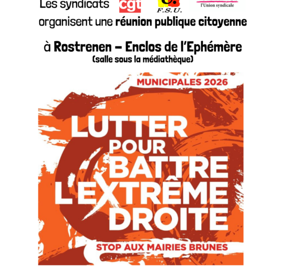 Le 6 mars à Rostrenen : Démasquer l’extrême-droite – STOP aux Mairies Brunes avec le collectif VISA