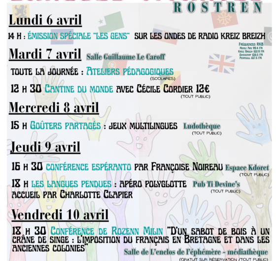 SEMAINE DES LANGUES VIVANTES du 6 au 10 avril à Rostren