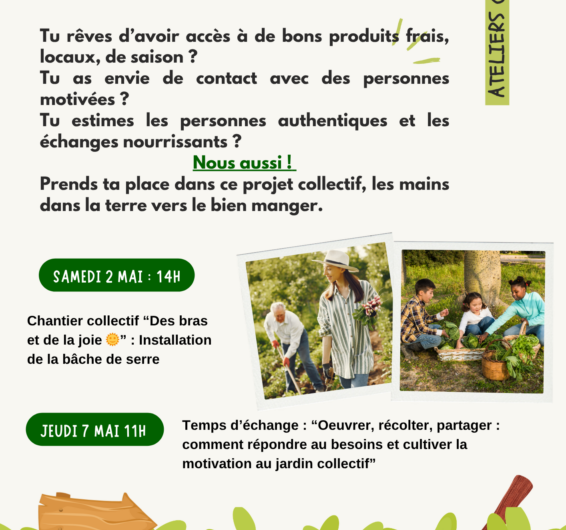 Appel à membres – jardin collectif des possibles Gourin 2 Mai