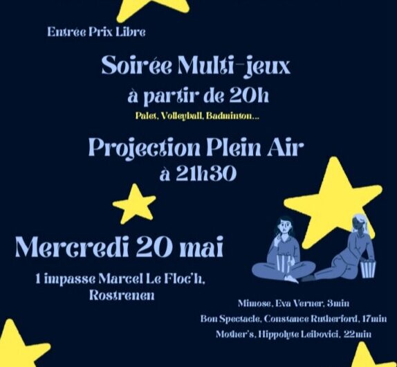 Le 20 mai à Rostrenen : Soirée Projection en plein-air “Courts Métrages Étudiants” !