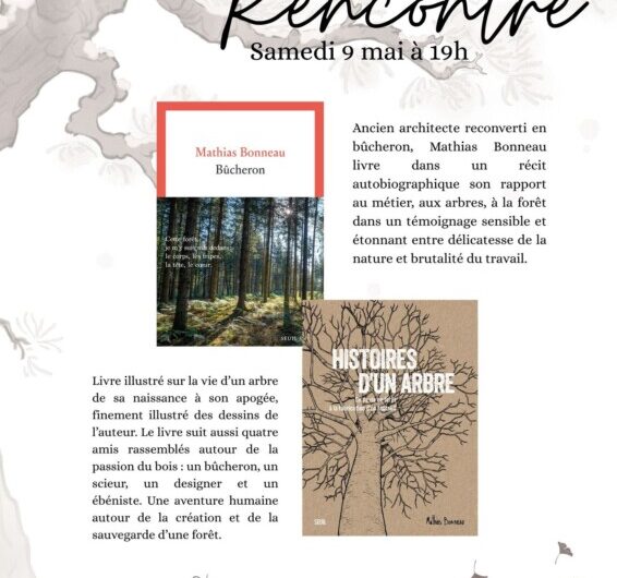 Rencontre avec Mathias Bonneau à La librairie Le Temps de Vivre Samedi 9 mai à 19h au Faouët