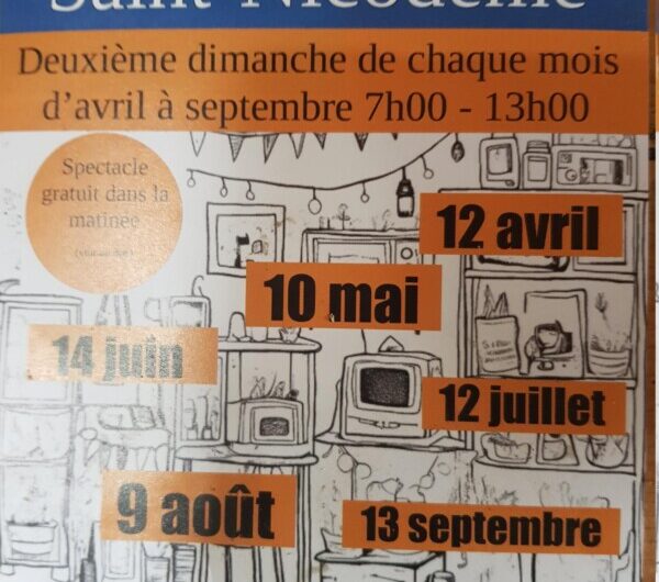 Vide grenier le 10 mai à St Nicodème (avec un spectacle !)