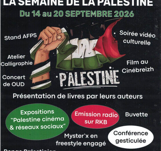 SEMAINE DE LA PALESTINE A ROSTRENEN du 14 au 20 septembre