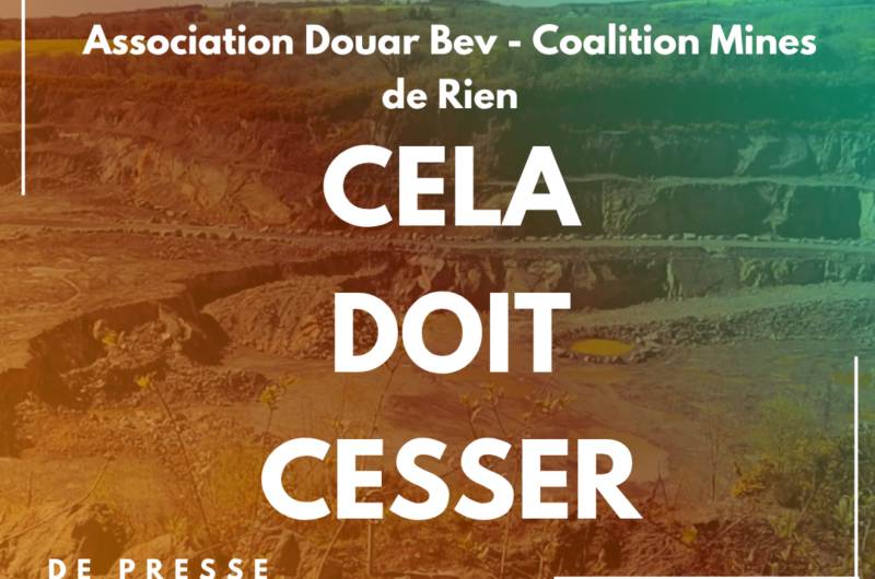 Carrière d’Imerys à Glomel : CELA DOIT CESSER !