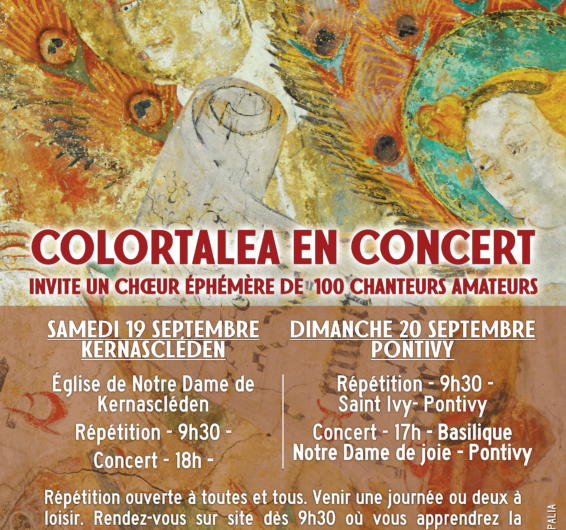 19/09 à Kernascléden et 20/09 à Pontivy : JOURNÉES DU PATRIMOINE – Défi 100 chanteurs avec Colortalea pour 2 concerts !