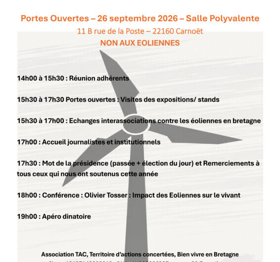 26 septembre : journée portes ouvertes TAC à Carnoët