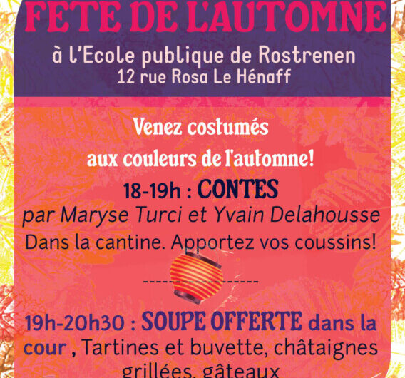 Mardi 13 octobre: soirée contes et soupe à l’école Publique de Rostrenen